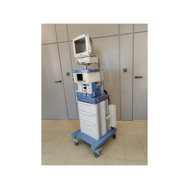 Drager FABIUS TIRO anesthesia machine with Philips cardiac monitor