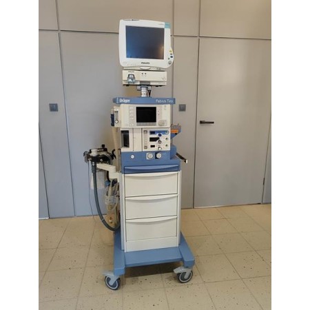 Drager FABIUS TIRO anesthesia machine with Philips cardiac monitor