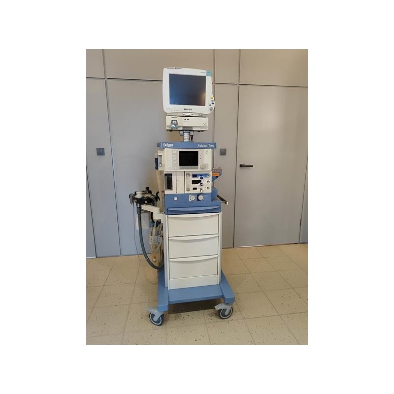 Drager FABIUS TIRO anesthesia machine with Philips cardiac monitor