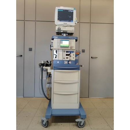 Drager FABIUS TIRO anesthesia machine with Philips cardiac monitor