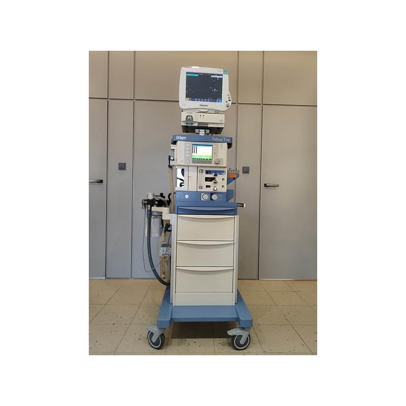 Drager FABIUS TIRO anesthesia machine with Philips cardiac monitor