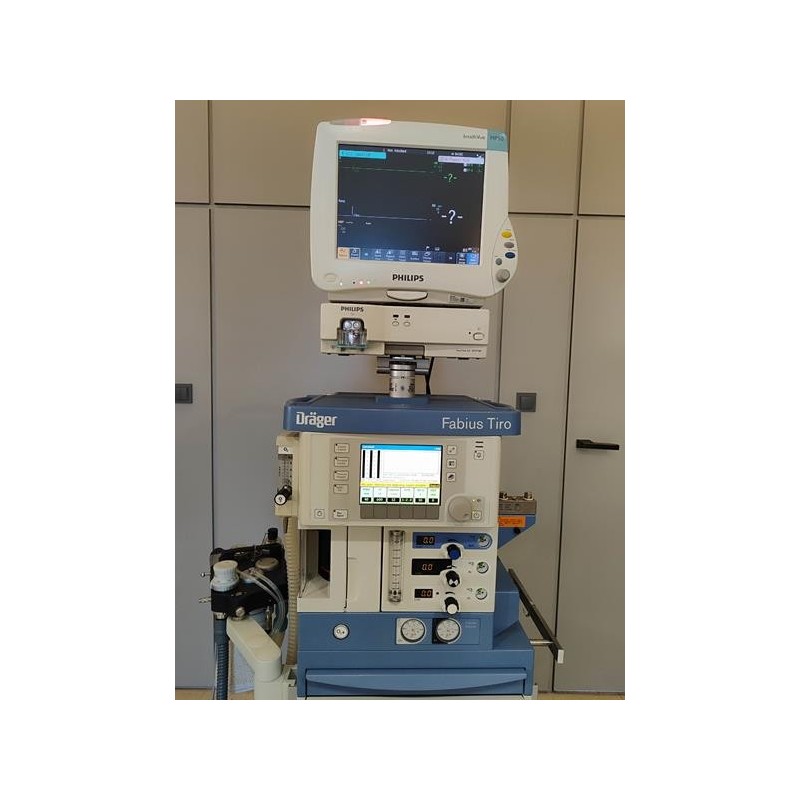 Drager FABIUS TIRO anesthesia machine with Philips cardiac monitor